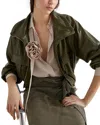 Marella Coated Jersey Blouson Jacket In Green
