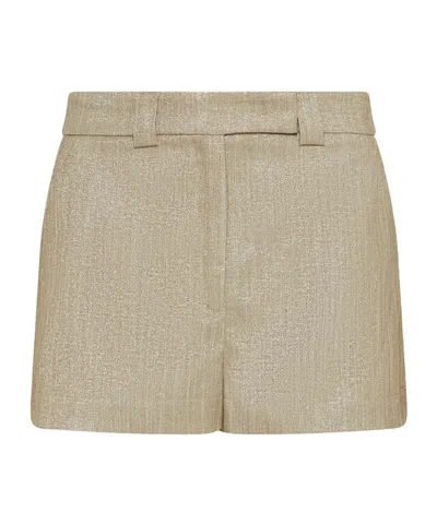 Marella Lurex Yarn-embellished Shorts In Green