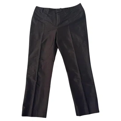 Pre-owned Marella Made In Italy Pure Silk Classic Trousers In Black