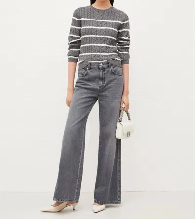 Marella Maglia-sweater In Grey Stripe In Multi