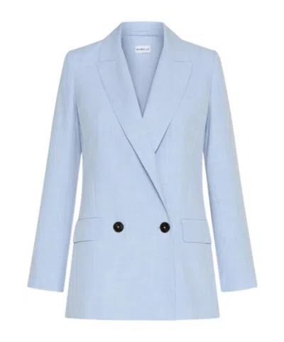 Marella Malfilé-look Stretch Canvas Blazer In Blue