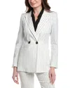 Marella Manager Linen-blend Jacket In White