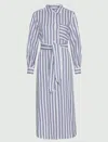 Marella Striped-pattern Belted Shirt-dress In Blue