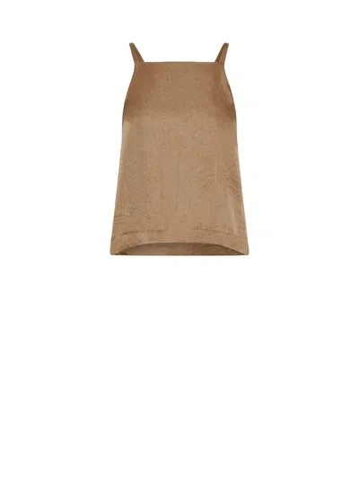 Marella Sfinge Waistcoat Beige In Brown