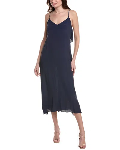 Marella Markus Silk-blend Slip Dress In Blue