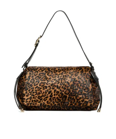 Marella Medium Animal-print Pony-skin-effect Bag In Brown