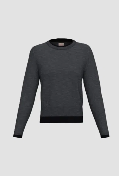 Marella Mesh In Pure Grey Wool In Gray