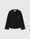 Marella Pure Wool Crew-neck Sweater In Black