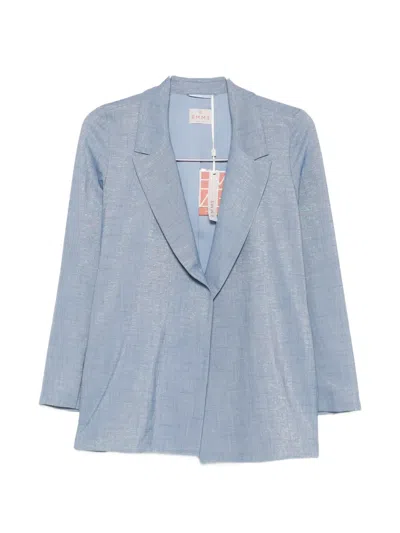 Marella Metallic-effect Peak-lapel Blazer In Blue