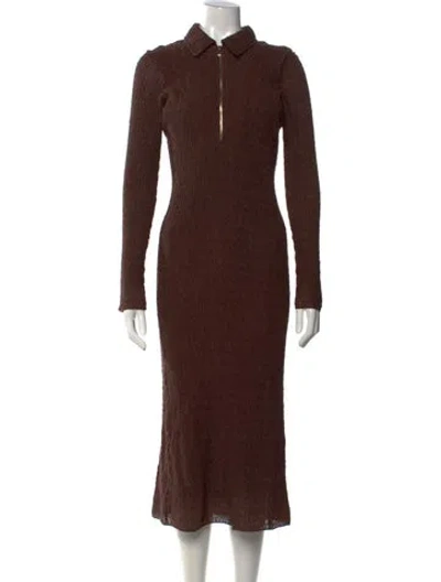 Pre-owned Marella Midi Length Dress W/ Tags In Brown
