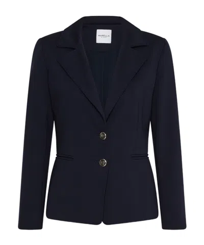 Marella Milano-knit Jersey Blazer - Navy In Black