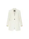 Marella Milla Single-breasted Curved-hem Blazer In White