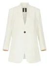 Marella Milla Single-breasted Curved-hem Blazer In White