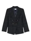 Marella Mllefedra Double-breasted Check-pattern Blazer In Black