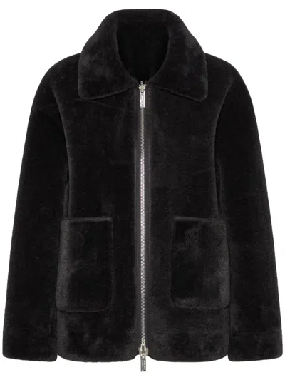 Marella Reversible Faux-fur Coat In Black