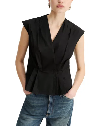Marella Mllbazar Crossover Neck Top In Black
