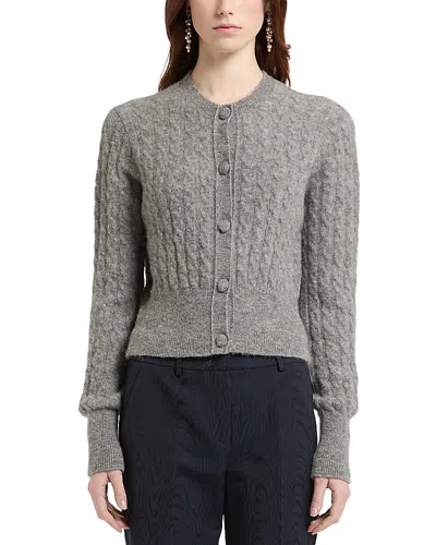 Marella Mllcerta Cable Knit Cardigan In Gray