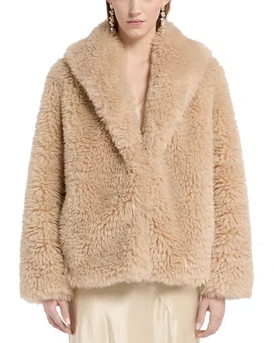 Marella Mllcosetta Faux Fur Coat In Neutral