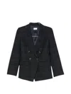 Marella Mllefedra Double-breasted Check-pattern Blazer In Blue