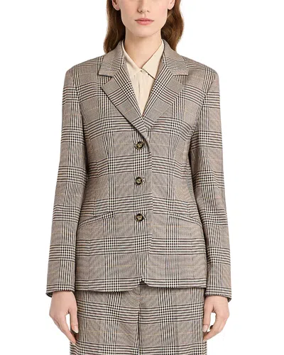 Marella Mllginseng Glen Plaid Blazer In Gray