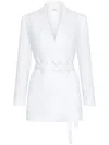Marella Black Mllmodico Structured Belted Linen Jacket In White