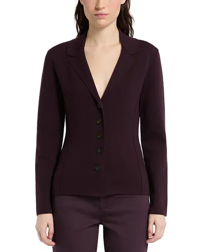 Marella Mllotre Notched Lapel Cardigan In Burgundy