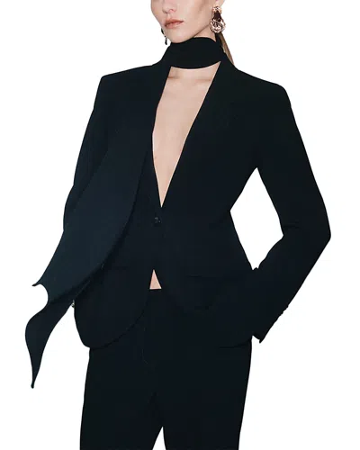 Marella Mllottone Satin Blazer In Black