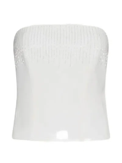 Marella Mllrapace Bead-embellished Strapless Top In Pattern