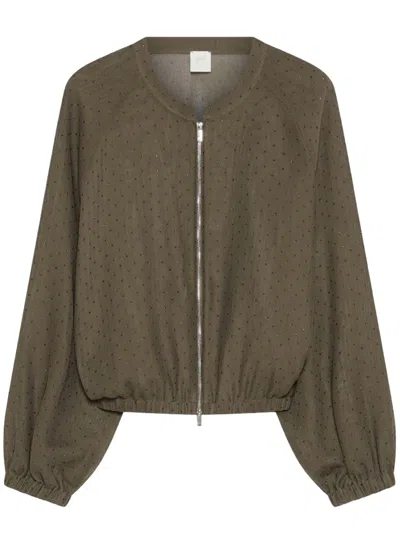 Marella Mlmclarino Rhinestone-details Bomber Jacket In Green