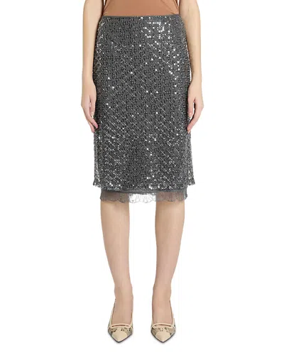Marella Mlsagevole Sequinned Skirt In Gray