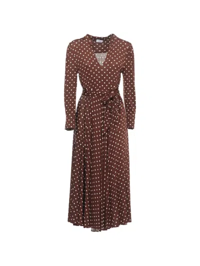 Marella Mlsangelo Polka-dot Belted Midi Dress In Multi