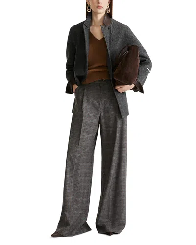 Marella Mlscarena Plaid Pants In Gray