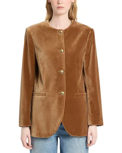 Marella Mlscorone Velvet Blazer In Brown