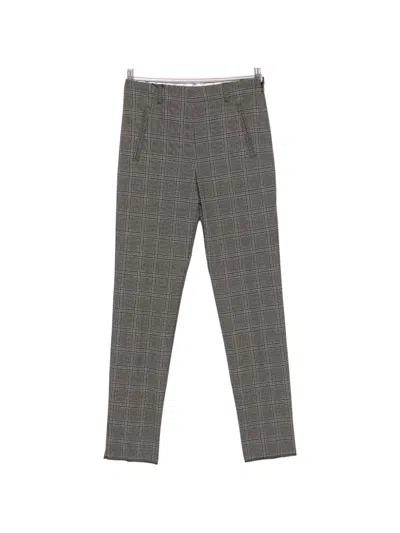 Marella Mlsepoca Check-pattern Trousers In Gray