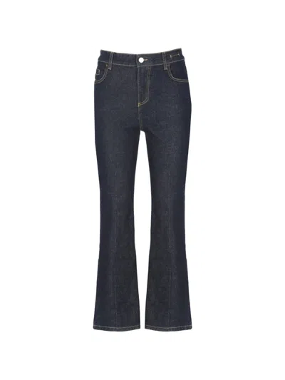 Marella Mlsfcrop Cropped Flared Jeans In Blue