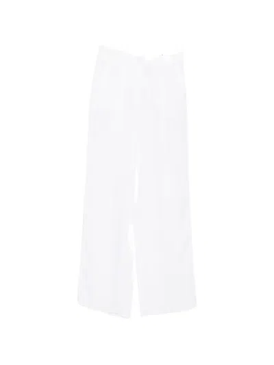 Marella Mlssolista Linen Wide-leg Trousers In White