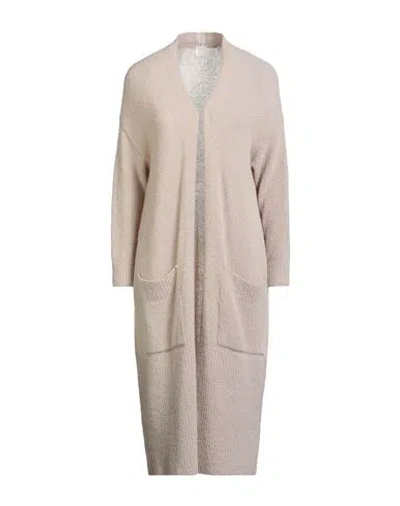 Marella Monochrome Woman Cardigan Beige Size L Wool, Polyamide, Elastane