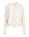 Marella Monochrome Woman Jacket Ivory Size 12 Triacetate, Polyester, Silk In White