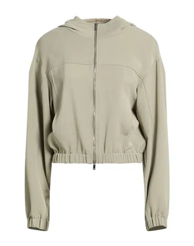 Marella Monochrome Woman Jacket Sage Green Size 6 Triacetate, Polyester, Silk