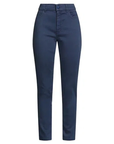 Marella Monochrome Woman Jeans Navy Size 6 Lyocell, Cotton, Polyester, Elastane In Blue