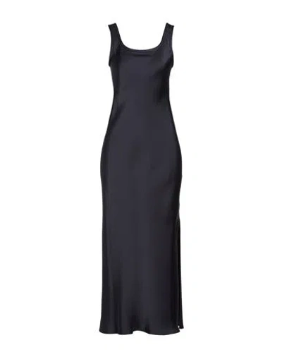 Marella Monochrome Woman Maxi Dress Charcoal Size 4 Acetate, Polyester In Gray