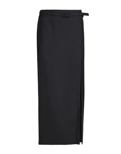 Marella Monochrome Woman Midi Skirt Charcoal Size 2 Virgin Wool In Grey