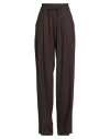 Marella Monochrome Woman Pants Chocolate Brown Size 6 Polyester, Viscose, Elastane In Brown