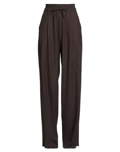 Marella Monochrome Woman Pants Chocolate Brown Size 6 Polyester, Viscose, Elastane