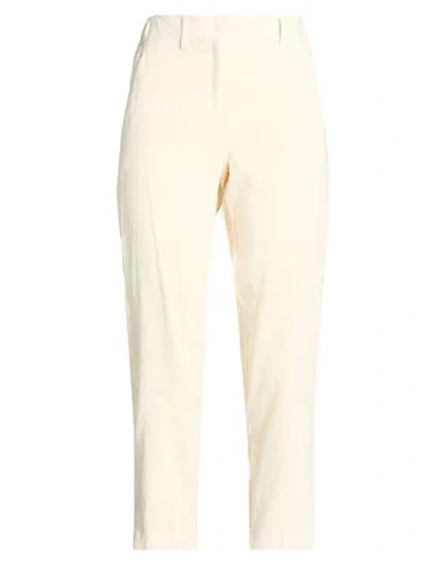 Marella Monochrome Woman Pants Cream Size 6 Viscose, Linen, Elastane In White