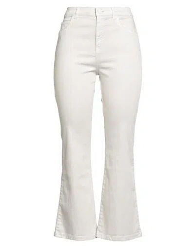 Marella Monochrome Woman Pants Light Grey Size 10 Lyocell, Cotton, Polyester, Elastane In White