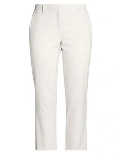 Marella Monochrome Woman Pants Off White Size 4 Virgin Wool