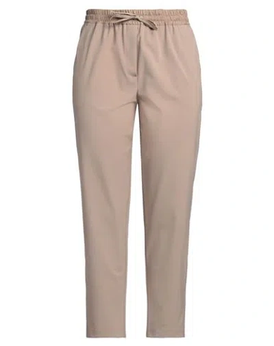 Marella Monochrome Woman Pants Sand Size 10 Polyester, Viscose, Elastane In Multi