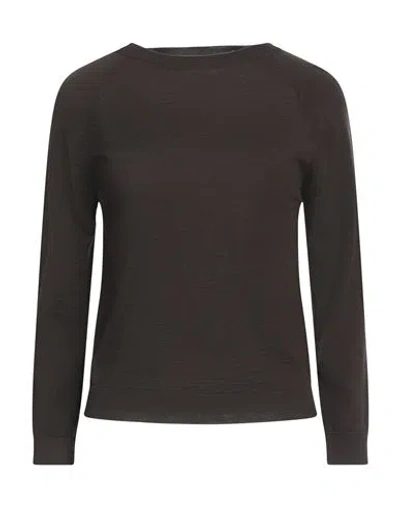 Marella Monochrome Woman Sweater Dark Brown Size M Virgin Wool