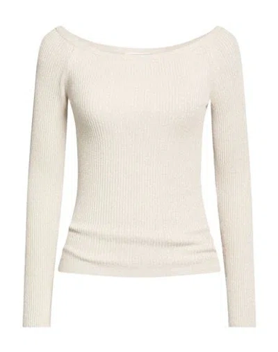 Marella Monochrome Woman Sweater Gold Size S Viscose, Polyamide, Metallic Fiber In White